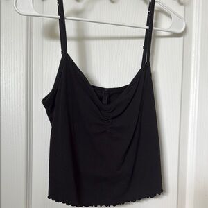 SKIMS Black Ruched Fitted Camisole
